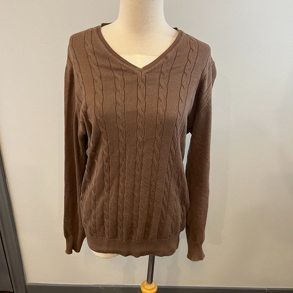 CODE Brown‎ V Neck Sweater (S) - Picture 2 of 8